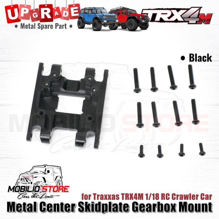 Upgrade Part Metal Center Skidplate Gearbox Mount for Traxxas TRX4M - Black