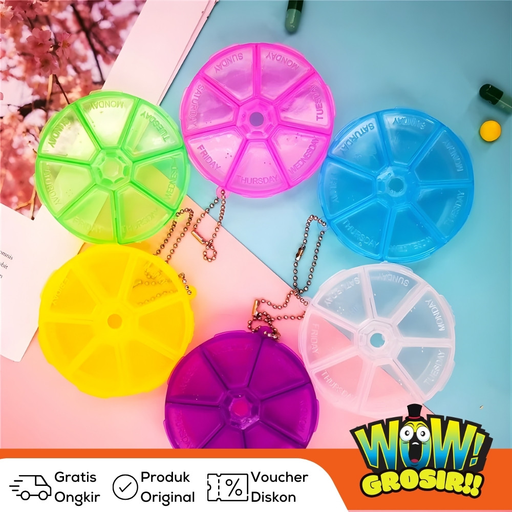 Kotak Obat BULAT / Tempat Obat / Tempat Obat Harian / Kotak Obat Harian / Medicine Box / Kotak Obat 