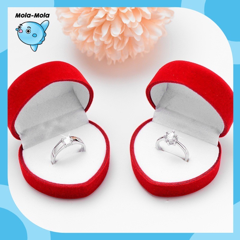 MOLAMOLASTORE Ring Box Love/Kotak Cincin Bentuk Love Hati/Tempat Menyimpan Perhiasan/Kotak Perhiasan
