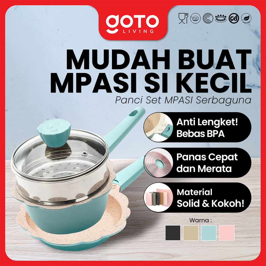 (Promo Special) GOTO Mavy Panci Wajan Set Bayi MPASI Nonstick Teflon Masak Praktis