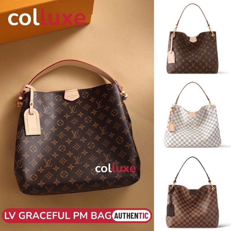 Menyediakan resi Garansi dua tahun Louis Vuitton Tas GRACEFUL PM Tote Bag