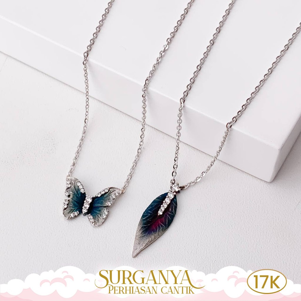 Kalung Emas Putih Kadar 17K Kalung Model Audrey Macan Gold