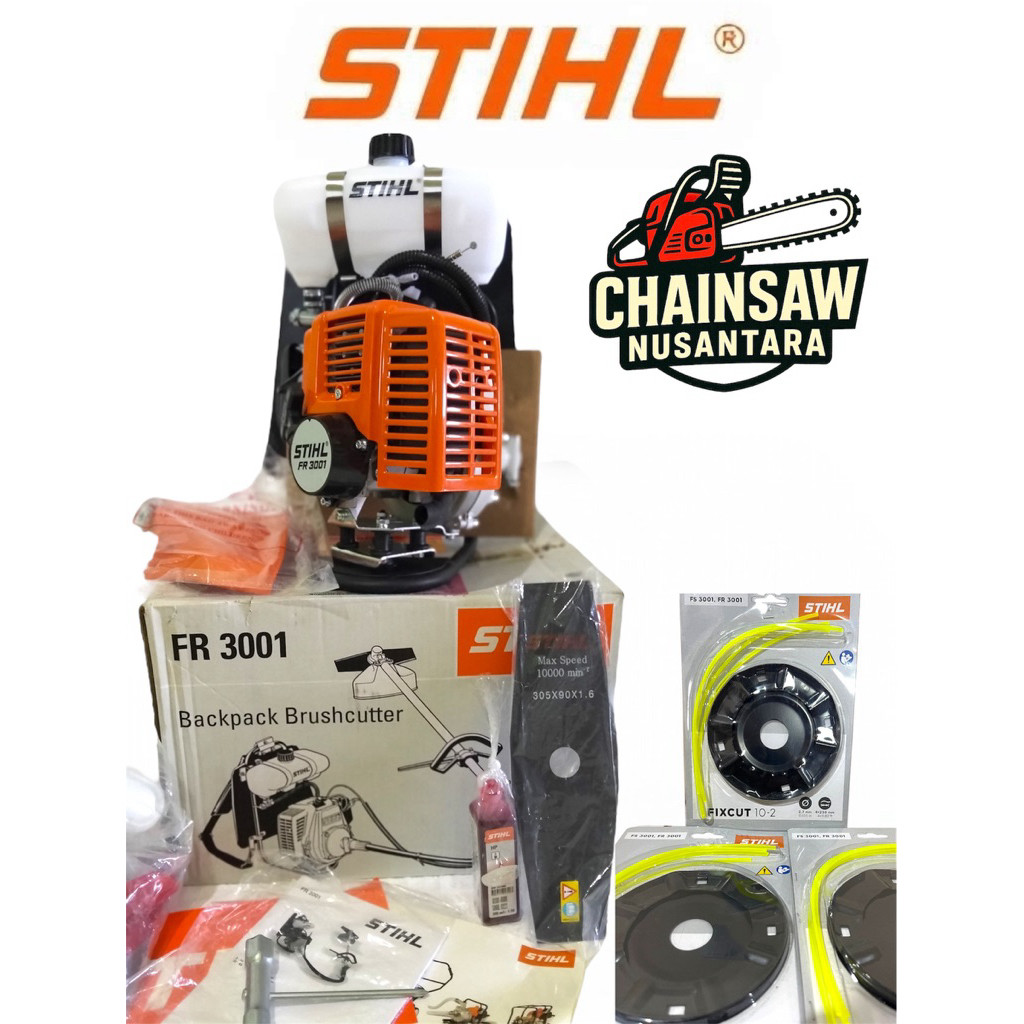 mesin potong 2 tak Fullset Paket Hemat Mesin Potong Rumput FR3001 STIHL ORIGINAL + Piringan Pisau Se
