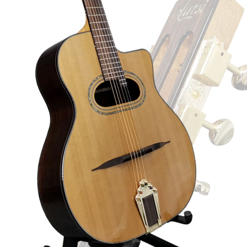 Handmade High Grade Solid Cedar Top Custom Vintage Gypsy Jazz Acoustic Guitar Professional String tr