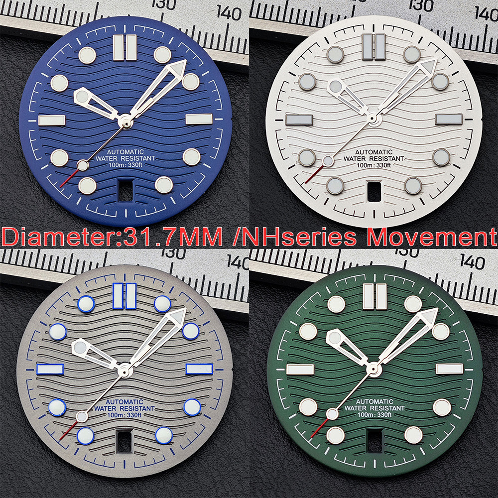 31.7MM diameter dial 6 o'clock illuminated dial suitable for NH series 35 36 movement watch accessor