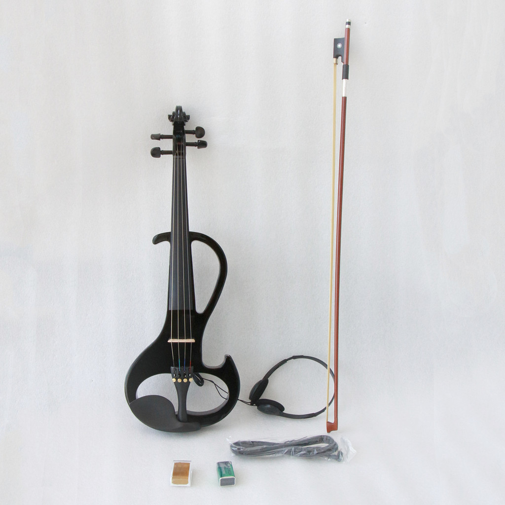 High End Black Electric Violin 44 Electric Violin Set Standard Electrical Full Size Violin