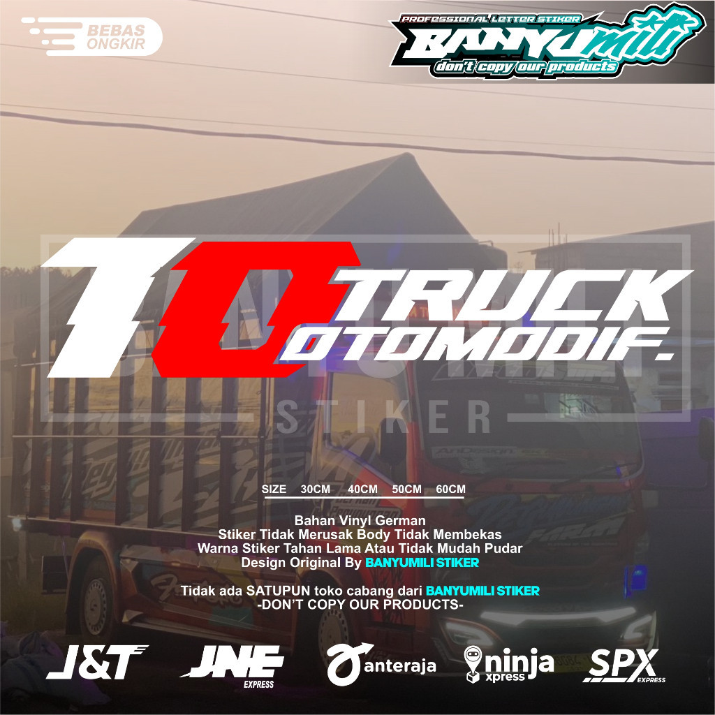 Stiker truk to truk otomodif cutting variasi kaca mobil pickup truk stiker truk otomodif kaca truk c