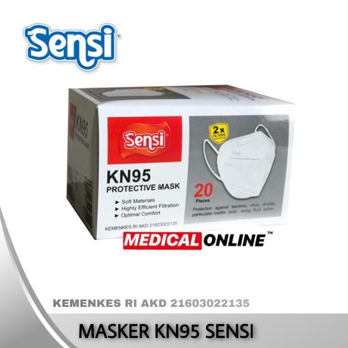 MASKER KN95 KN-95 SENSI MASK ORIGINAL MEDICALONLINE MEDICAL ONLINE - Putih
