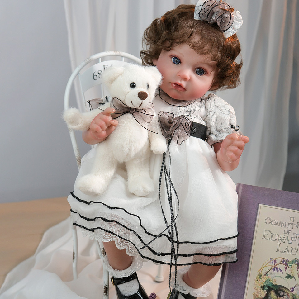 60cm Baby Doll Meadow Girl Full Vinyl Body 100% handmade 3D Skin Collectible Art Doll Toy Birthday C
