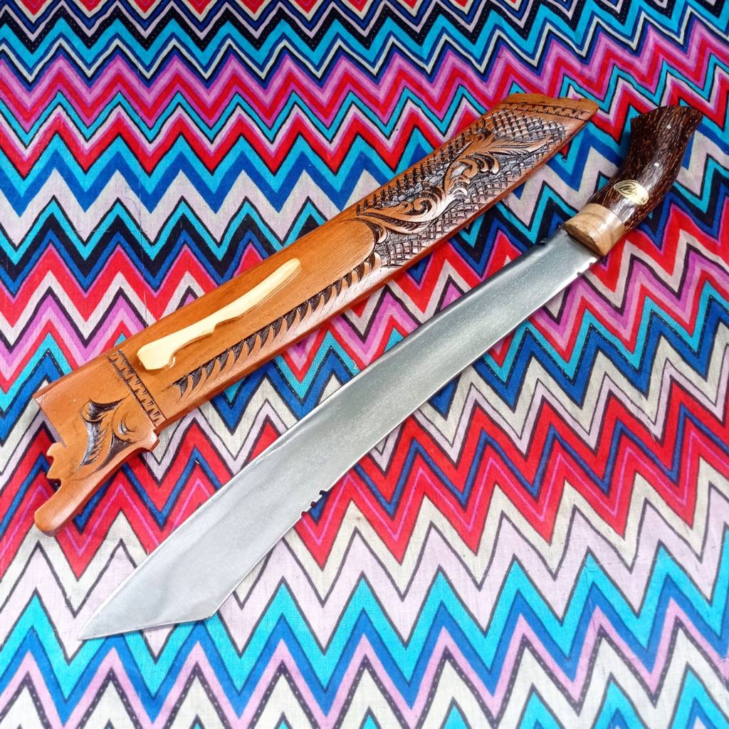 GOLOK CIBATU ASLI patimura ukir panjang GOLOK kerja pemotong kayu dan pohon besar fulltang baja per