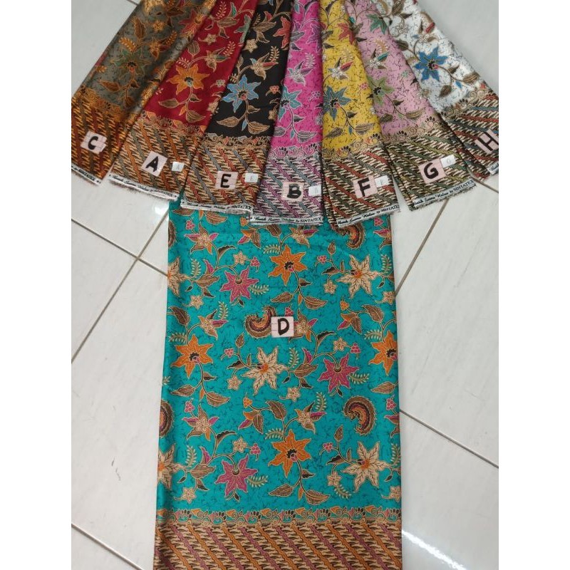 kain batik sutra adem / kain batik sutra meteran / bahan batik semi sutra jatoh