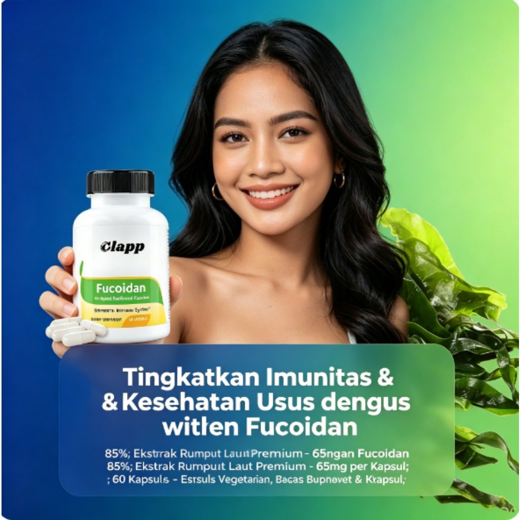 Clapp Fucoidan 60 Kapsul, Dukung Imunitas & Metabolisme, 85% Fucoidan ly51407