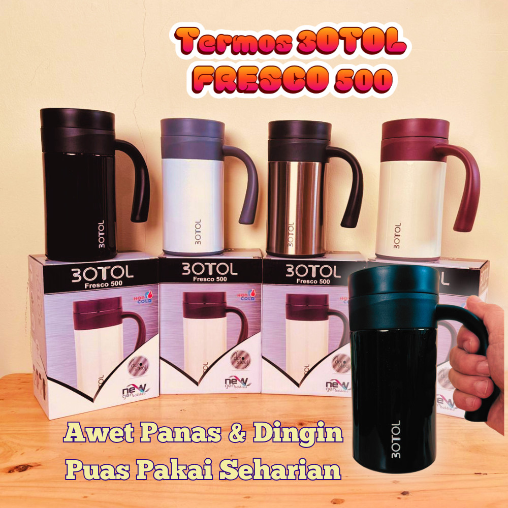 Termos Tumbler Cangkir Thermos Botol Gelas Mug Minum Kopi Teh 3OTOL Fresco 500ML Stainless SUS304 Ta