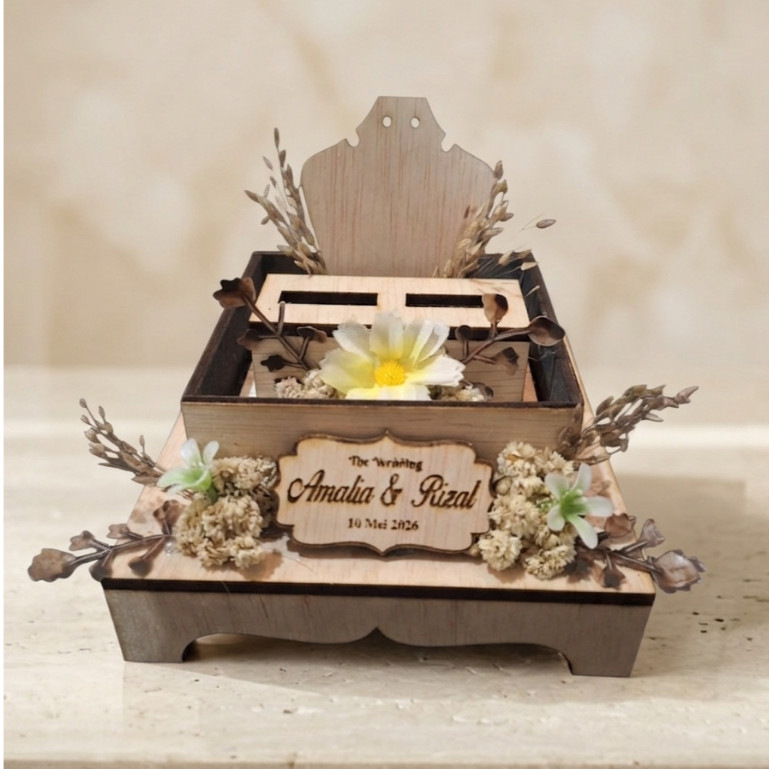 READY STOK kotak cincin Seserahan / Box Seserahan Rustic  / Ring Box / Kotak Perhiasan Rustic Kayu +