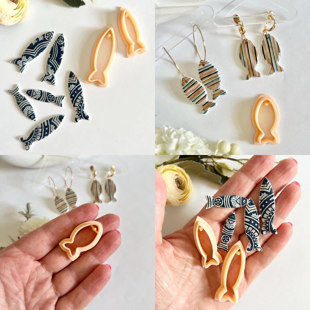 Cute Fish Clay Cutters Animal cutters 3 sizes SHARP edge Earring Jewelry Making Polymer clay tools E