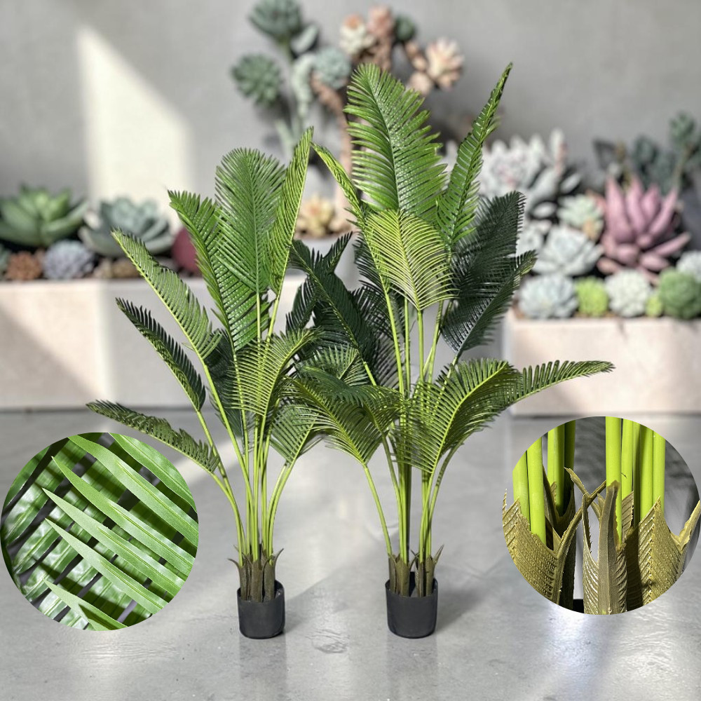 Pohon Palem Sikas Artificial Daun Lebar Rimbun - Tanaman Hias Plastik Besar Dekorasi Cafe & Lobi Hot