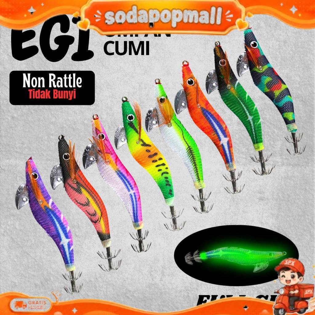 Lure EGI SQUID JIG / UMPAN CUMI (NON RATTLE / FULL GID) BEST PRODUK 