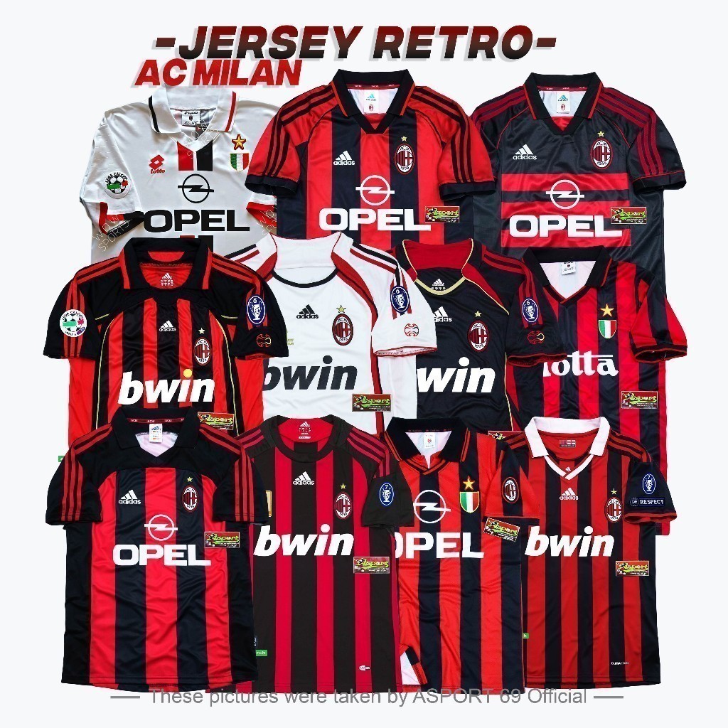 JERSEY RETRO MILAN 1985 2016 HOME AWAY THIRD KOLEKSI  AC MILAN RETRO