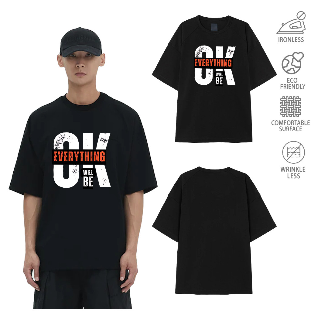 Juun.J T-shirt Everything ok graphic premium cotton round neck short sleeve tshirt men & womenkaos p