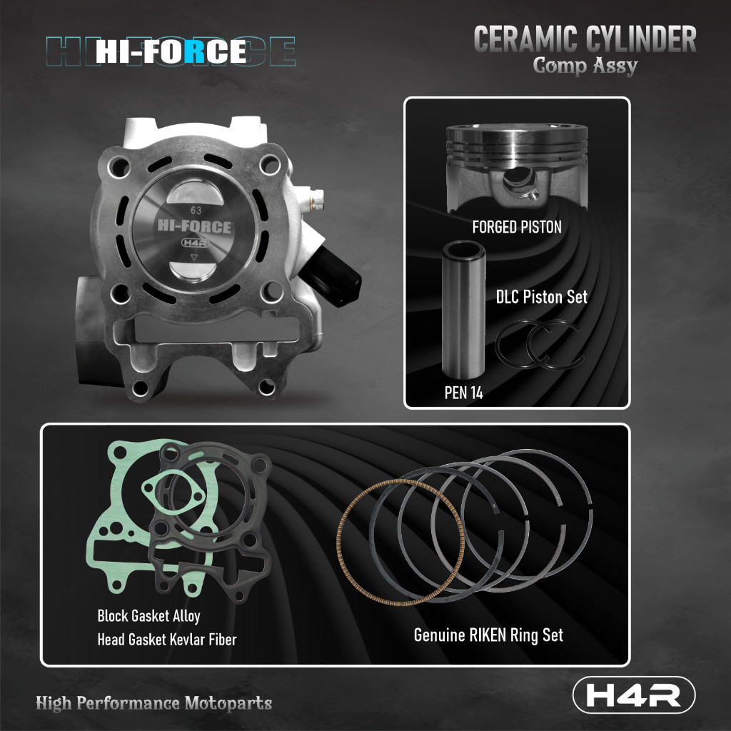 UP SPEED | H4R CYLINDER CERAMIC BLOK SEHER BORING KOMPLIT BORE UP VARIO 125 150 ESP FI ADV PCX 150 6