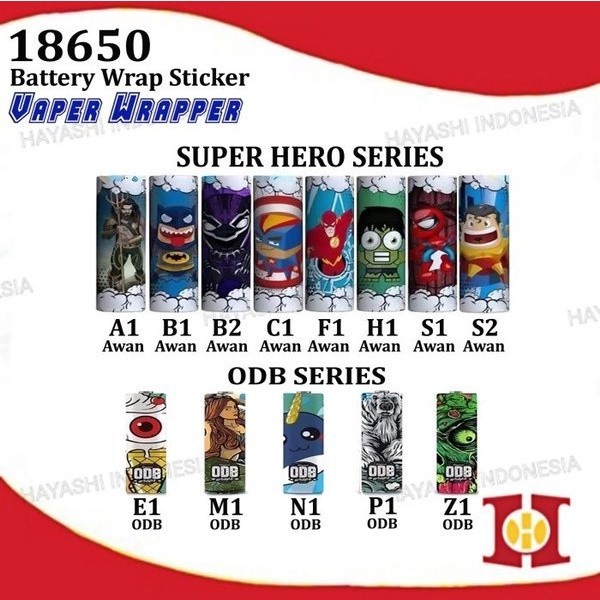 Battery Wrap Sleeve PVC Plastik Cover Baterai Batere Batre ODB 18650