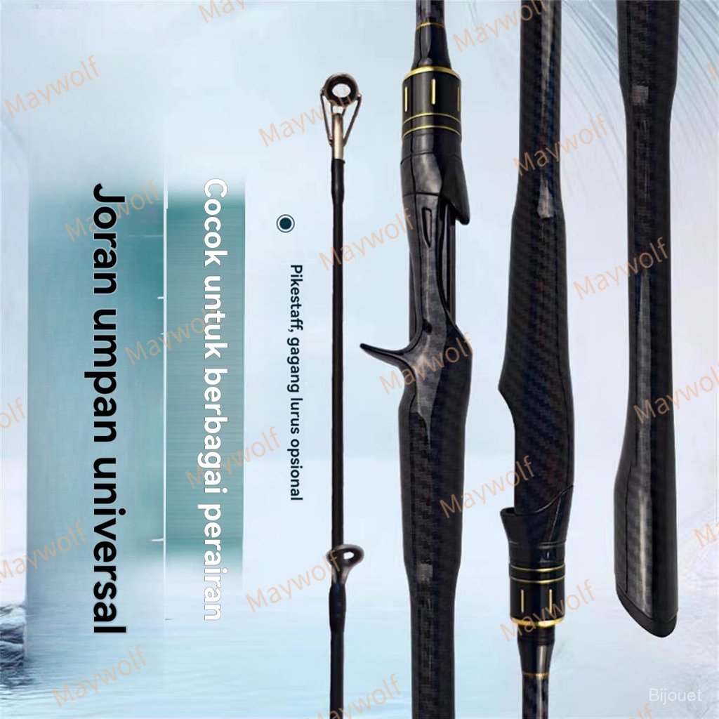 UL FISHING Joran UL 1.8/2.1M Medium Power 2 Bagian Emas/Perak Joran Casting Joran Spining Joran Fibe