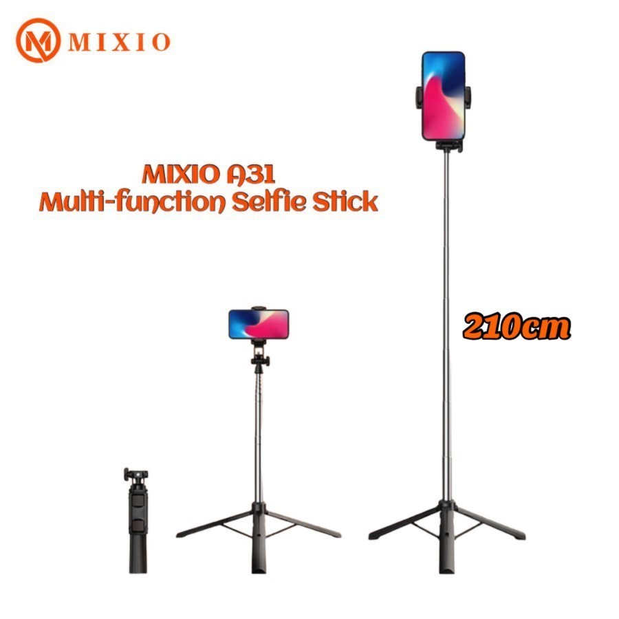 (Gajah_Duduk) MIXIO A31 160CM Tongsis Bluetooth Selfie Stick Tripod
