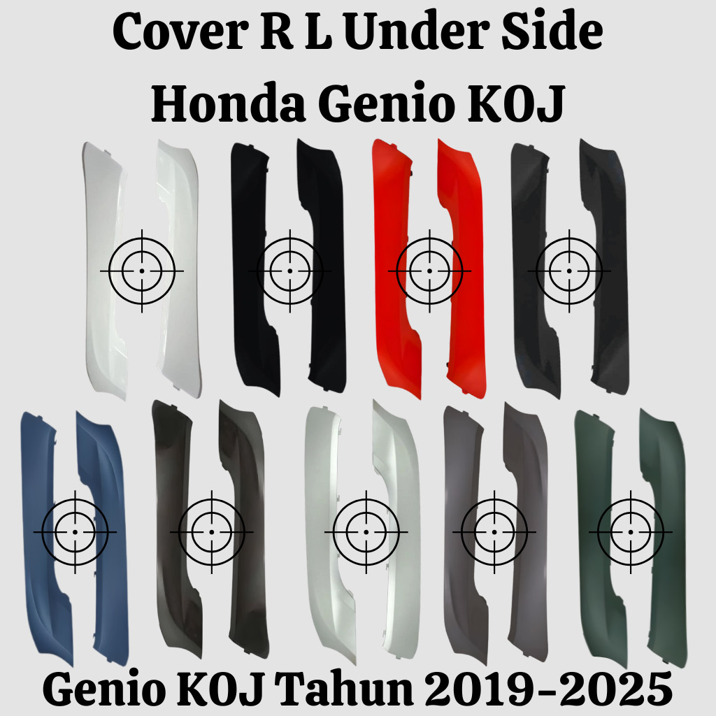 Cover under side dek bawah samping sirip bawah Kanan Kiri Genio K0J Tahun 2019 sampai 2024 hitam put