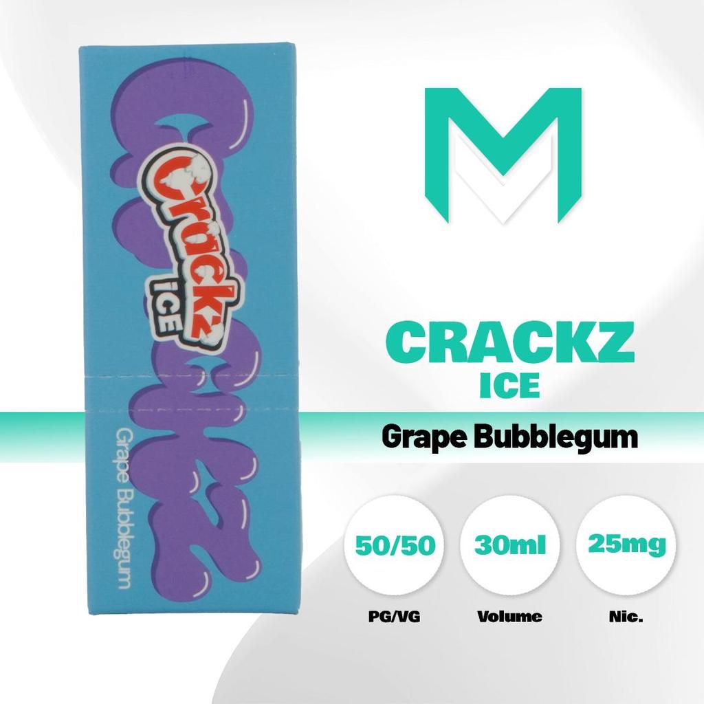 Liquid Vape Crackz Ice Grape Bubblegum Saltnic 25MG 30ML By Tetra