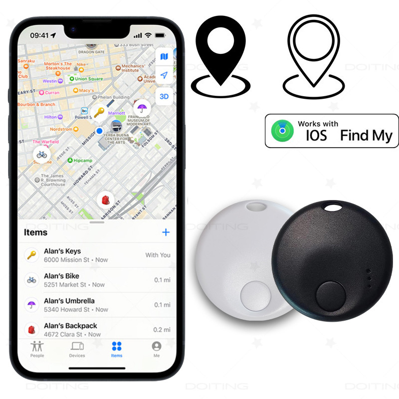 New Mini Smart Tag, Bluetooth Luggage Tracker,Works with App Find My (iOS Only), Item Locator for Ca
