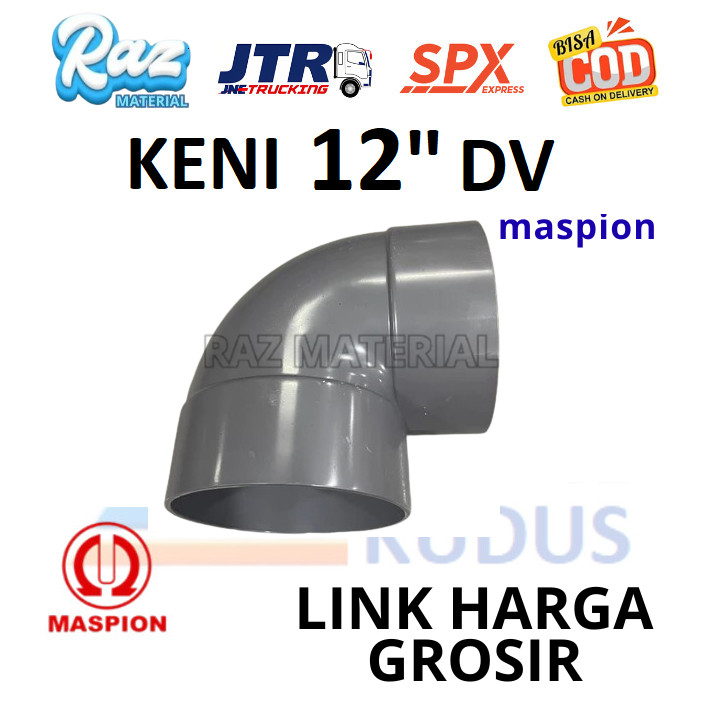 Grosir - Knee Keni Elbow L - 12" inch DV maspion Fitting Sambungan Pralon Pipa Pvc