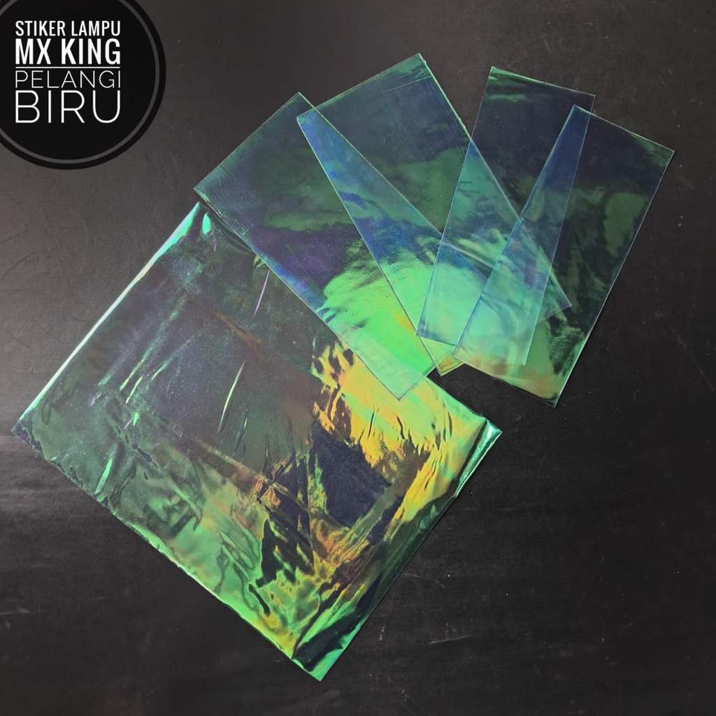 Stiker Lampu depan MXKING Pelangi Biru/ pelangi gold/ pelangi hijau/ pelangi putih