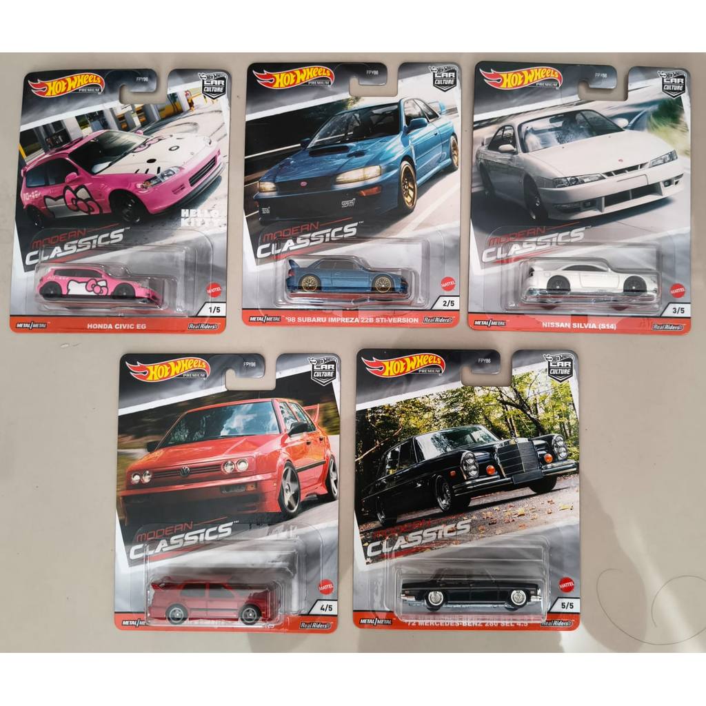 Hotwheels Premium Classic Culture Car Civic EG Hello Kitty, Mercedes, Subaru, Silvia, Jetta Original