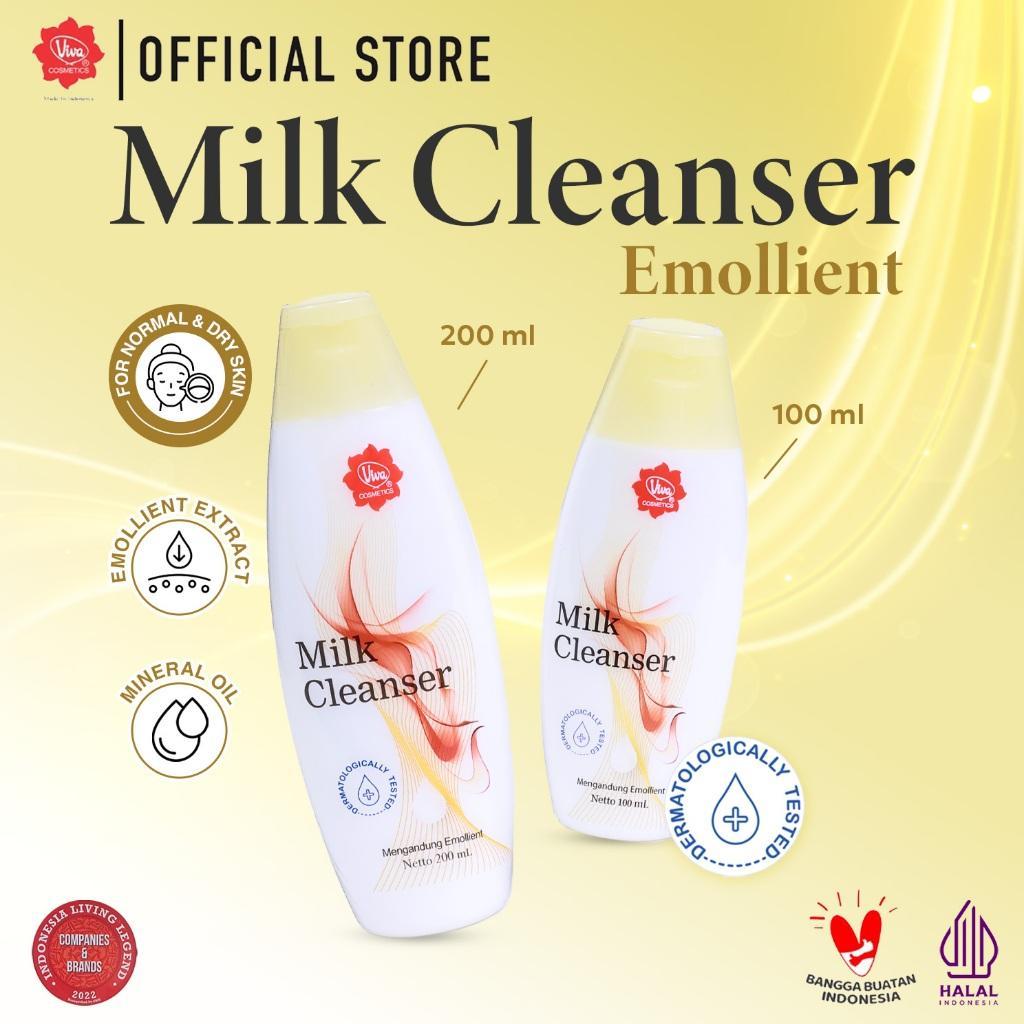 Viva Cosmetics Milk Cleanser Emollient 100 ml & 200 ml - Produk Legendaris untuk Kulit Normal dan Ke
