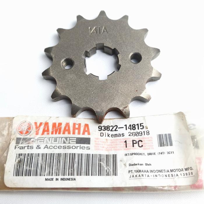 YAMAHA GEAR GIR DEPAN JUPITER MX NEW VIXION BYSON UKURAN 14T 93822-14815 ASLI ORIGINAL YGP 100%