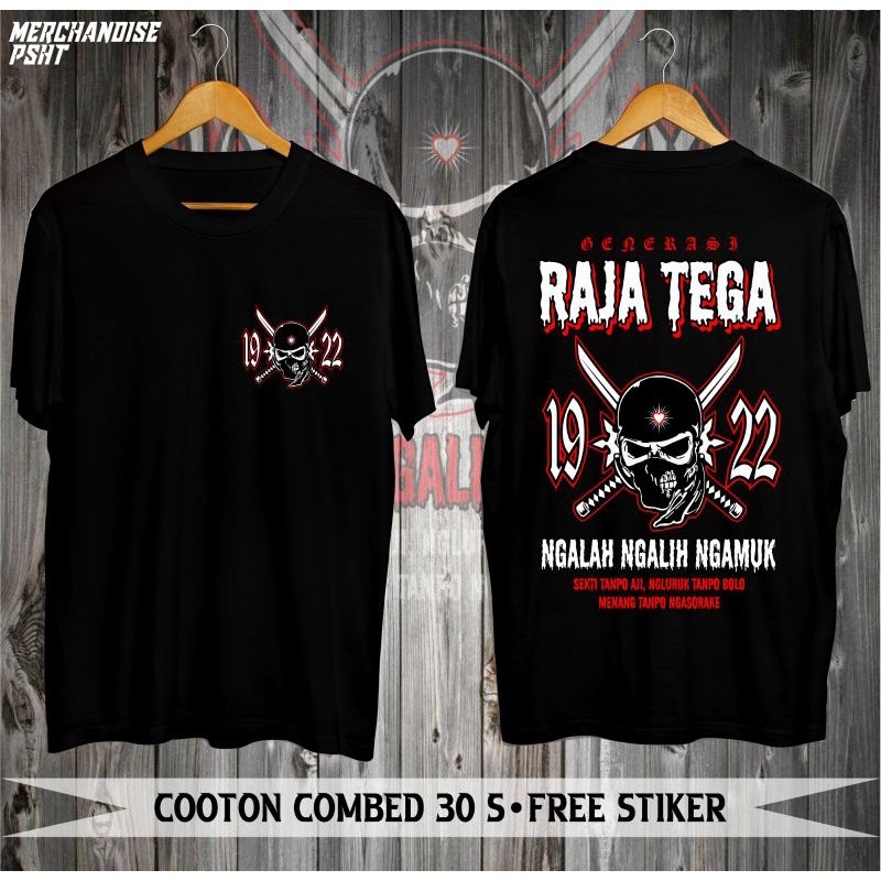 KAOS RAJA TEGA KAOS KOMUNITAS PSHT RAJA DUEL KAOS SH TERATE MOTIF LAWAS TENGKORAK KAOS OBLONG KATUN