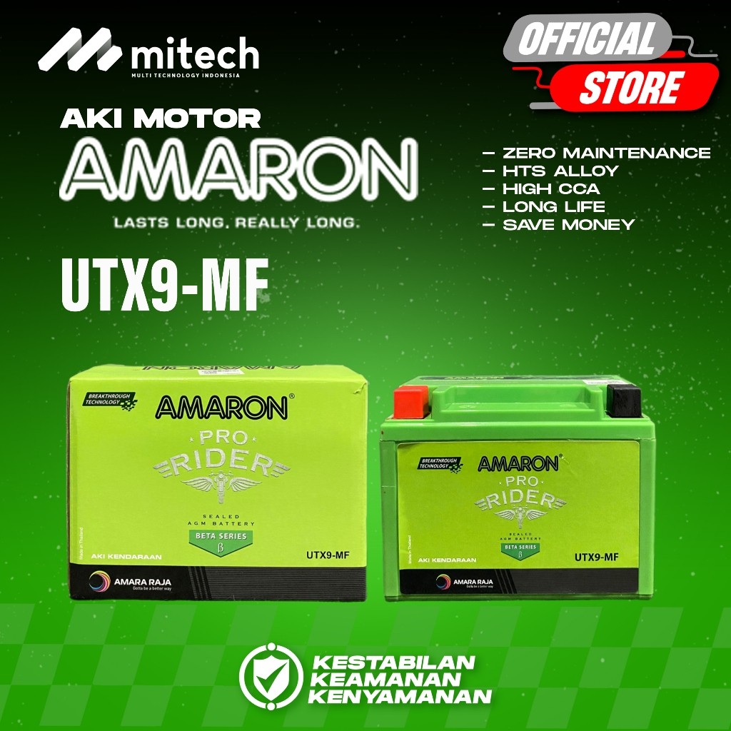 Amaron Aki Motor Honda CBR 900 R UTX9 / YTX9BS 12V / 8Ah - Aki Kering