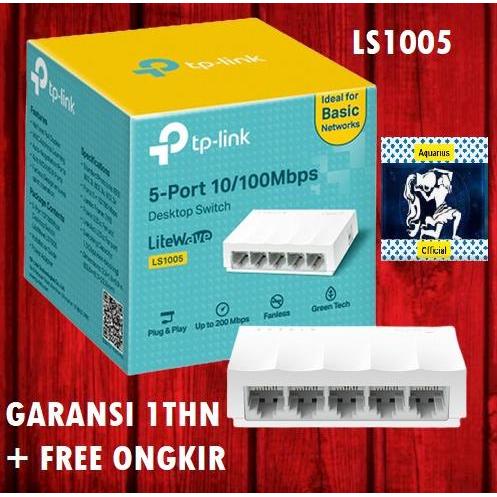 Switch Hub TP LINK 5 Port LS1005 10/100Mbps Desktop Switch Hub (Pembagi jaringan kabel LAN) Plastic 