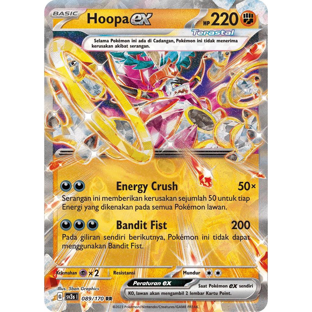 TCG Hoopa EX RR 089/170 Holo SV3s KARTU CARD POKEMON INDONESIA