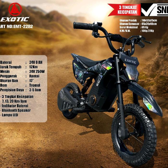 MAINAN ANAK MOTOR TRAIL LISTRIK EXOTIC - Hitam