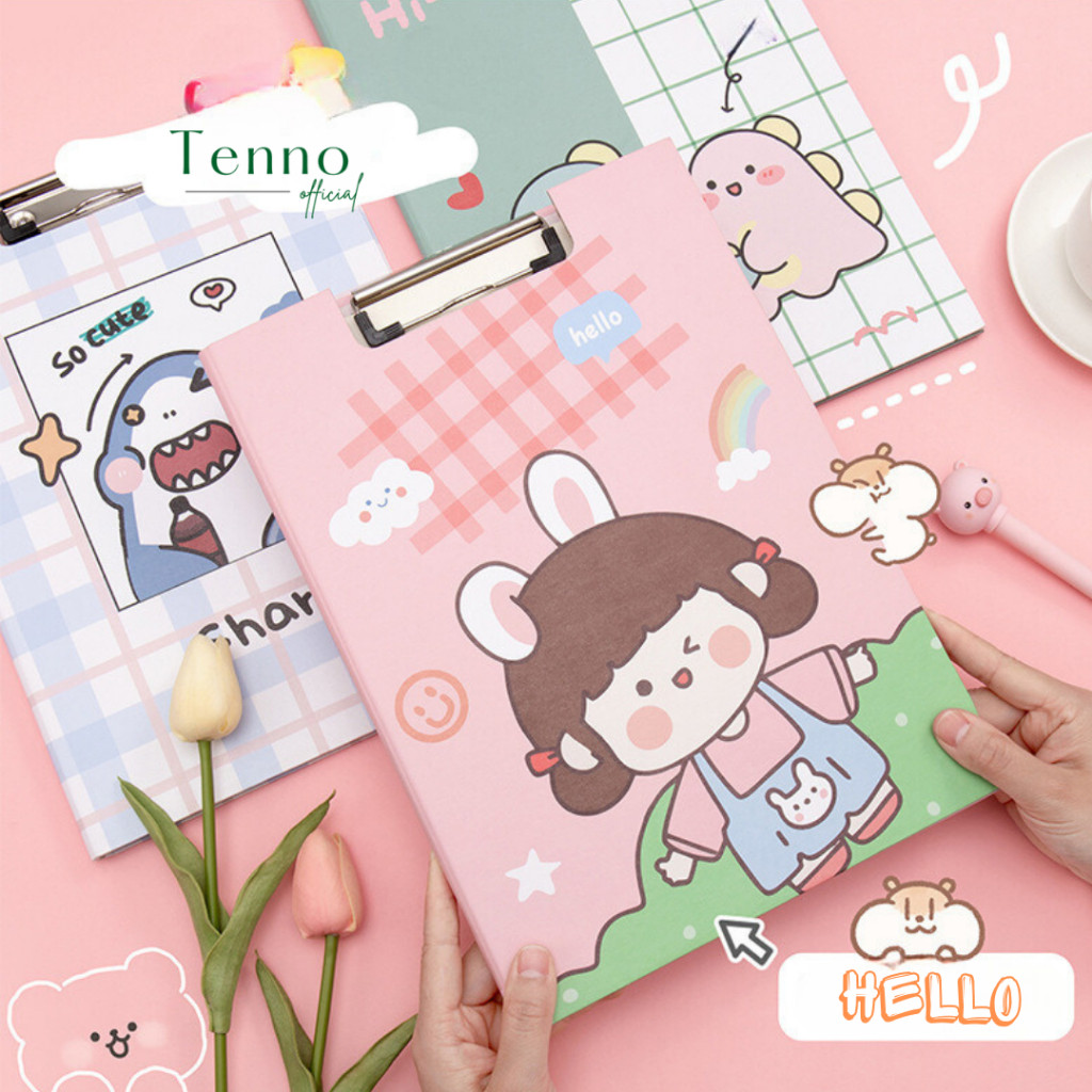 BB Papan Clipboard With Cover Papan Ujian Papan Jalan Aesthetic Karakter Lucu