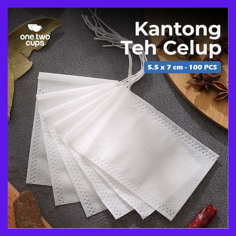 One Two Cups Wadah Kantong Teh Celup Kosong Teabag Tea Bag Non Woven 5.5x7cm 100 PCS