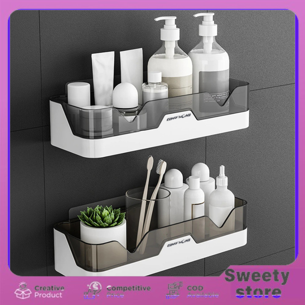 TEMPAT SABUN Rak Gantung Kamar Mandi Plastik Aesthetic Tempel Dinding Rak Sabun Plastik Tempel-COD