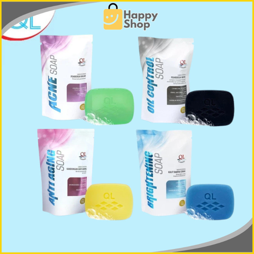Happy Shop QL Sabun Muka Soap Oil Control / Brightening /Acne / Anti Aging 80Gr Y8004