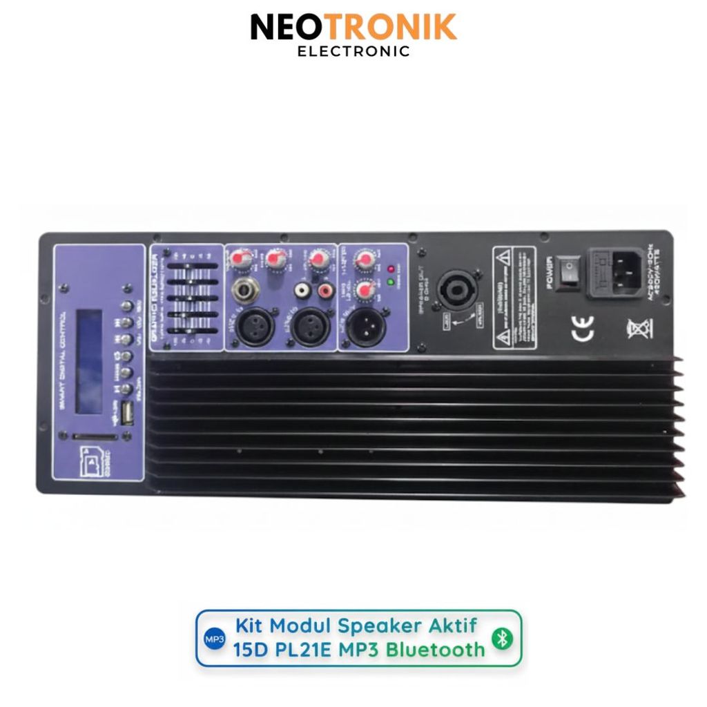 KIT MODUL SPEAKER AKTIF 15D PL21E MP3 BLUETOOTH + GRAPIC EQUALIZER 250 WATT
