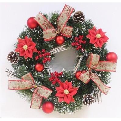 Hiasan Pintu Natal Krans Natal Christmas Hiasan Dinding - 40 BOLA BIRU