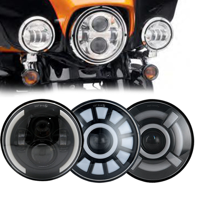 7" HeadLight LED Headlight 7 In Motorcycle Headlamp H4 High Low Beam  Light lamp