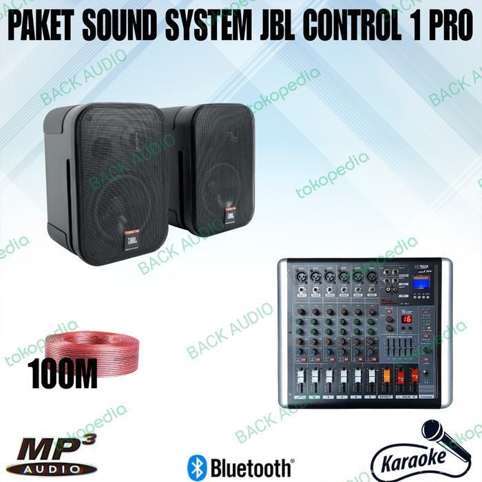 paket sound system speaker jbl 4 inch + power mixer 6 channel komplit