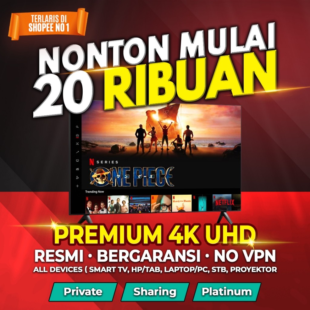 Akun Netflix Premium 1 Bulan Sharing 4K UHD