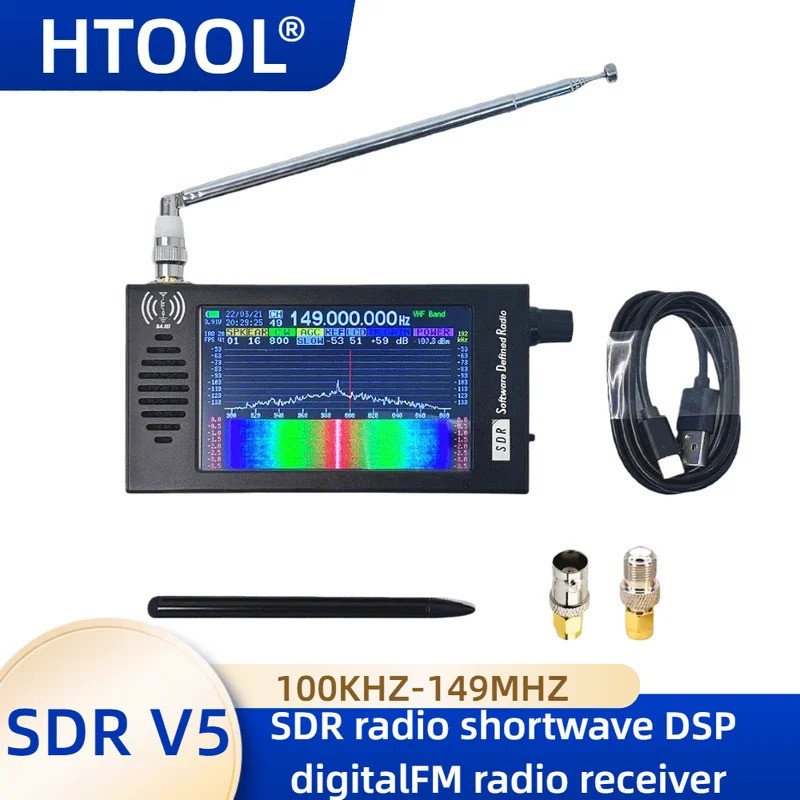 SDR V5 Radio Shortwave DSP Digital FM Radio Receiver Tranceiver SDR DSP Demodulation Color Screen
